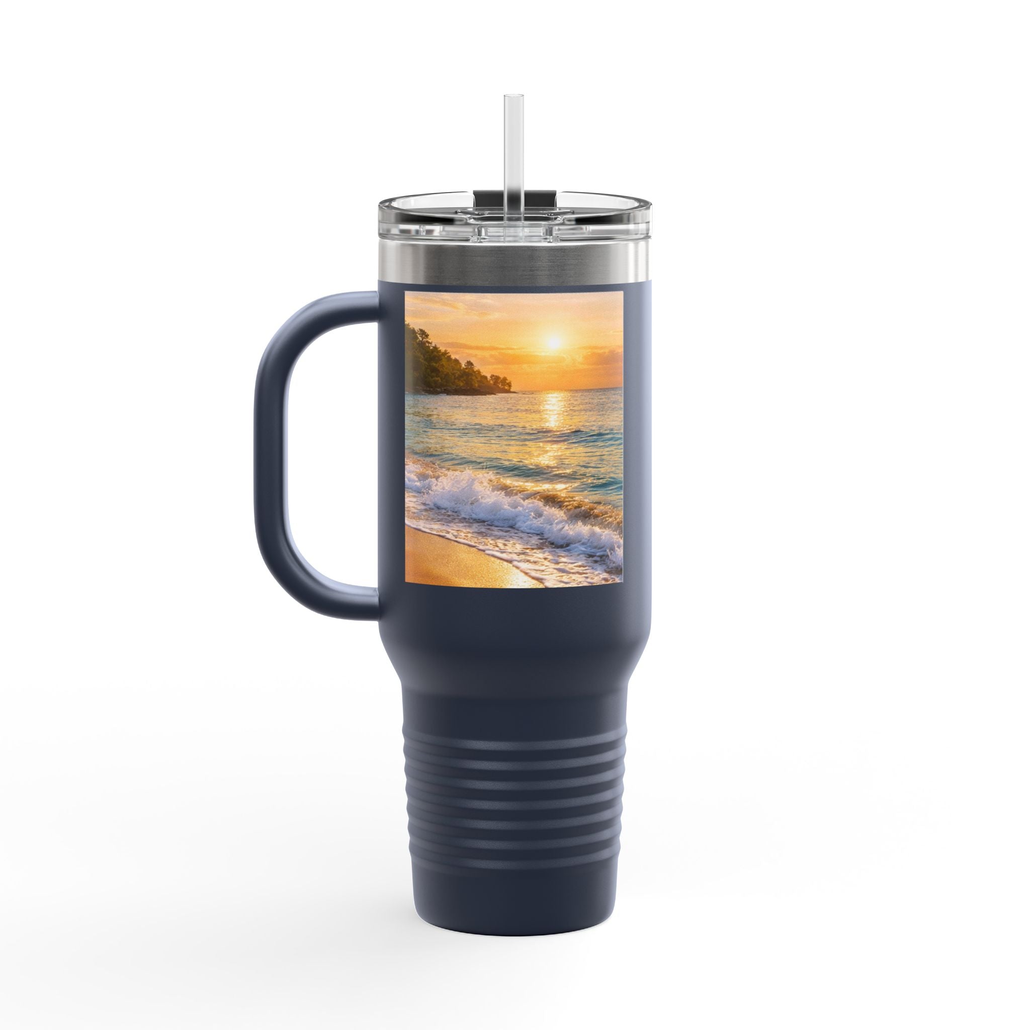 40oz Insulated Travel Mug ceramic mug with nature-inspired artwork - product view 15
