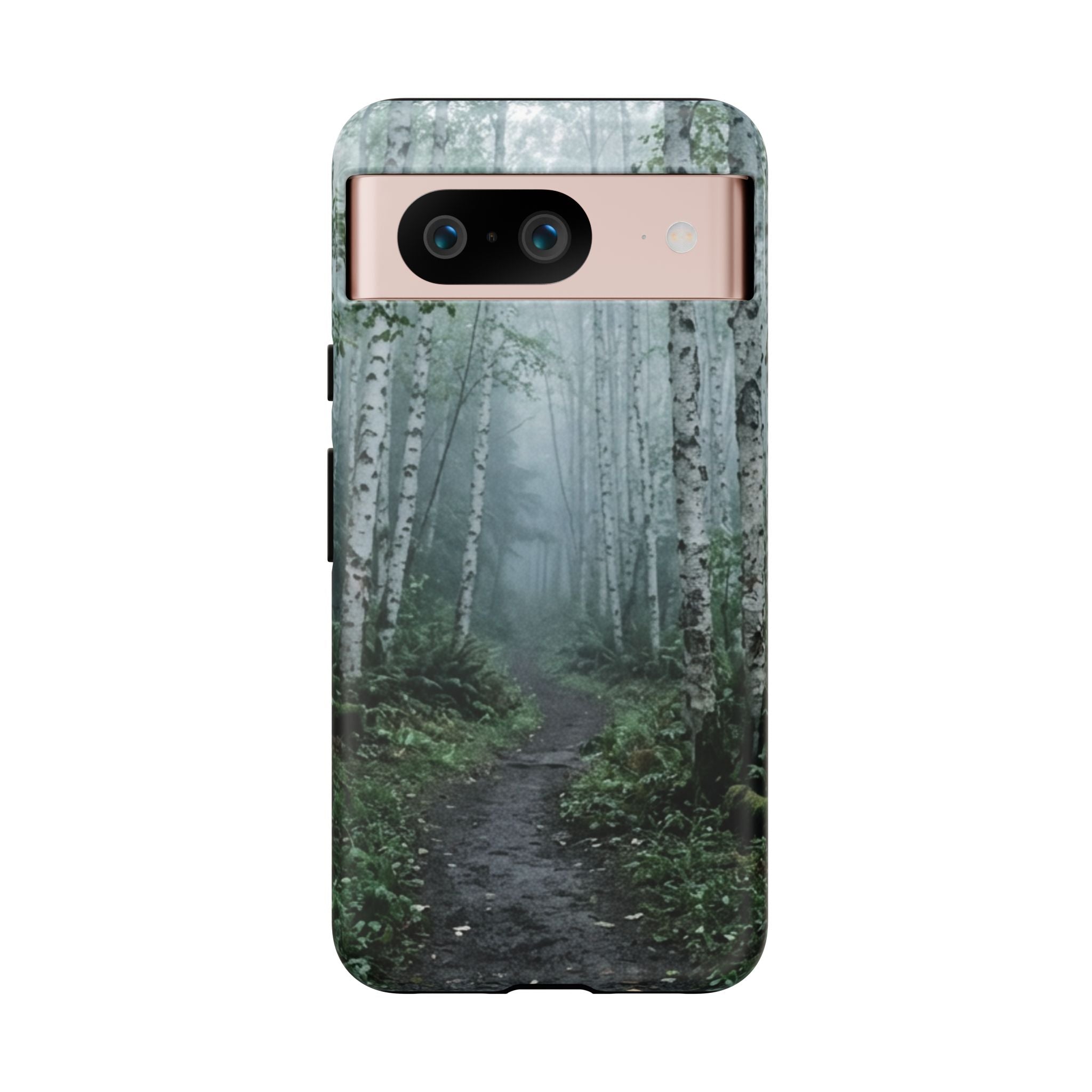 Twilight Birch Tree Path Phone Case