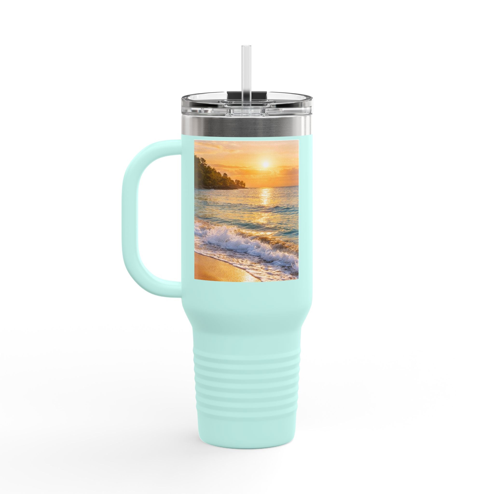 40oz Insulated Travel Mug ceramic mug with nature-inspired artwork - product view 12