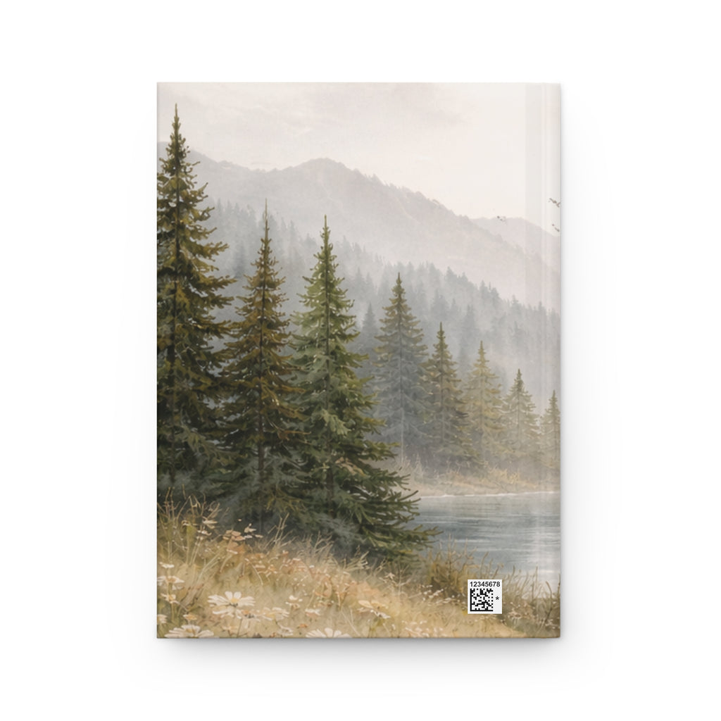 Misty Mountain Pines Wellness journal with nature-inspired artwork - product view 3