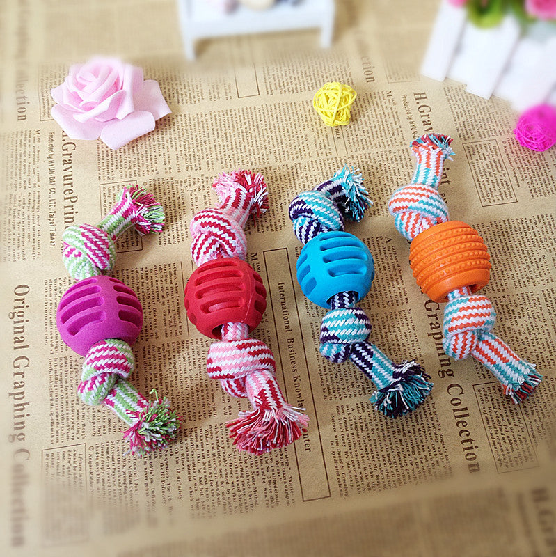 Pet Dog Toy Cotton Rope Double Knot Ball Bite Resistant Tooth uncategorized / needs cleanup with nature-inspired artwork - product view 2
