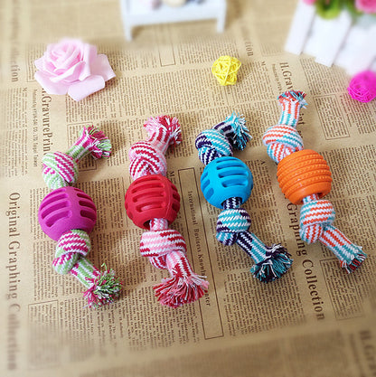 Pet Dog Toy Cotton Rope Double Knot Ball Bite Resistant Tooth uncategorized / needs cleanup with nature-inspired artwork - product view 2