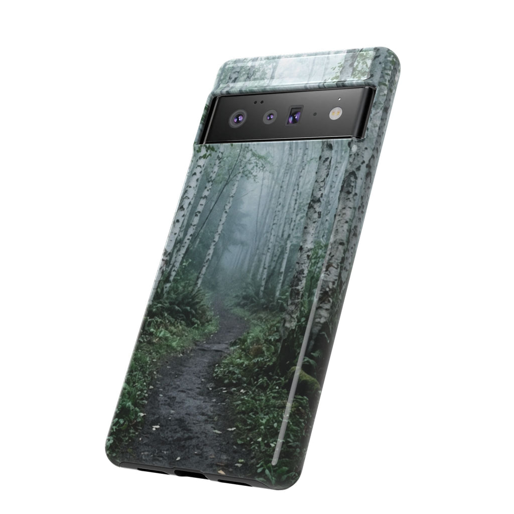 Twilight Birch Tree Path Phone Case
