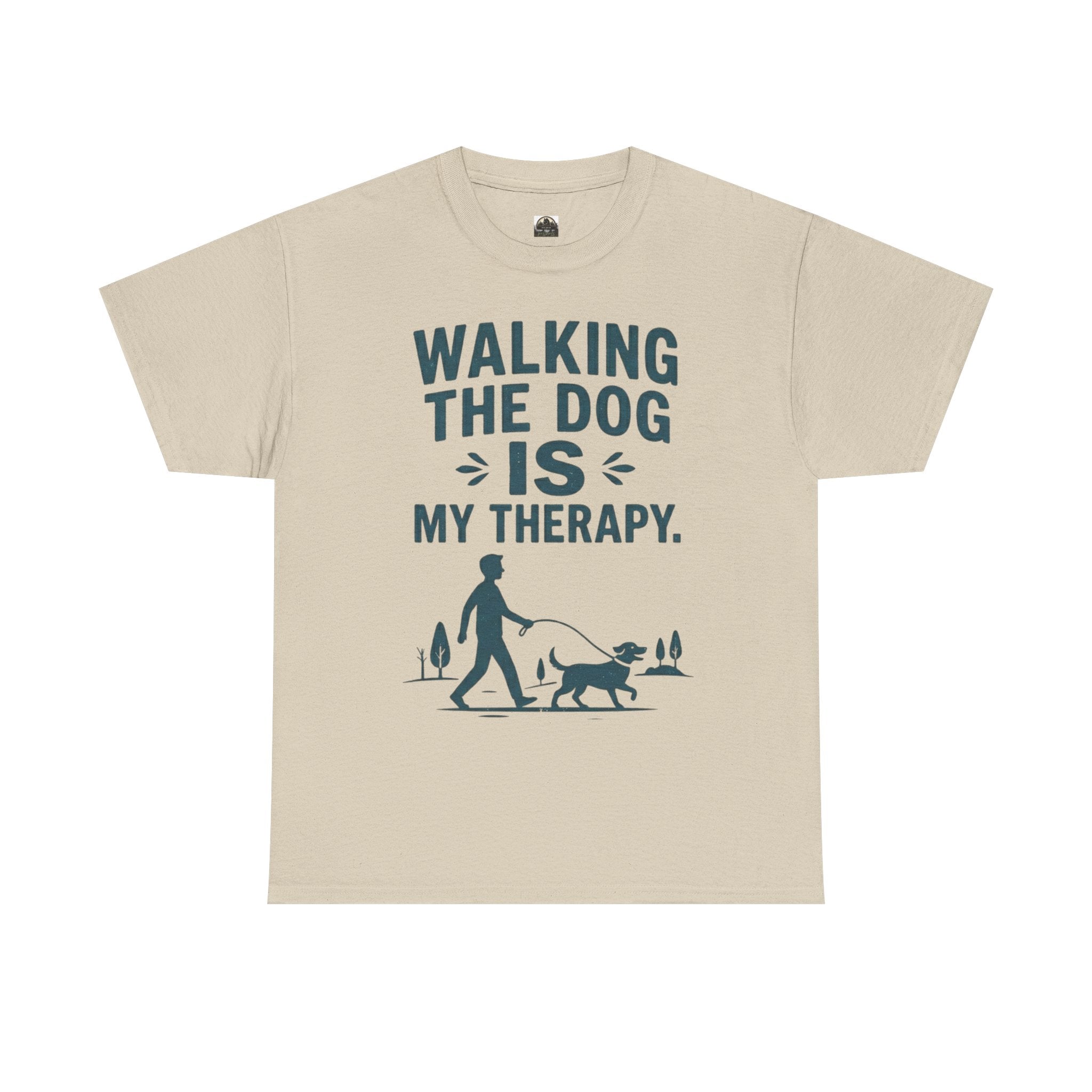 Walking the Dog Is My Therapy T t-shirt with nature-inspired artwork - product view 3
