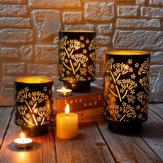 7.5"H Bronze Hurricane Pillar Candleholders-0