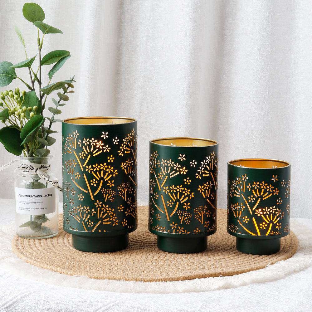 7.5"H Bronze Hurricane Pillar Candleholders-3