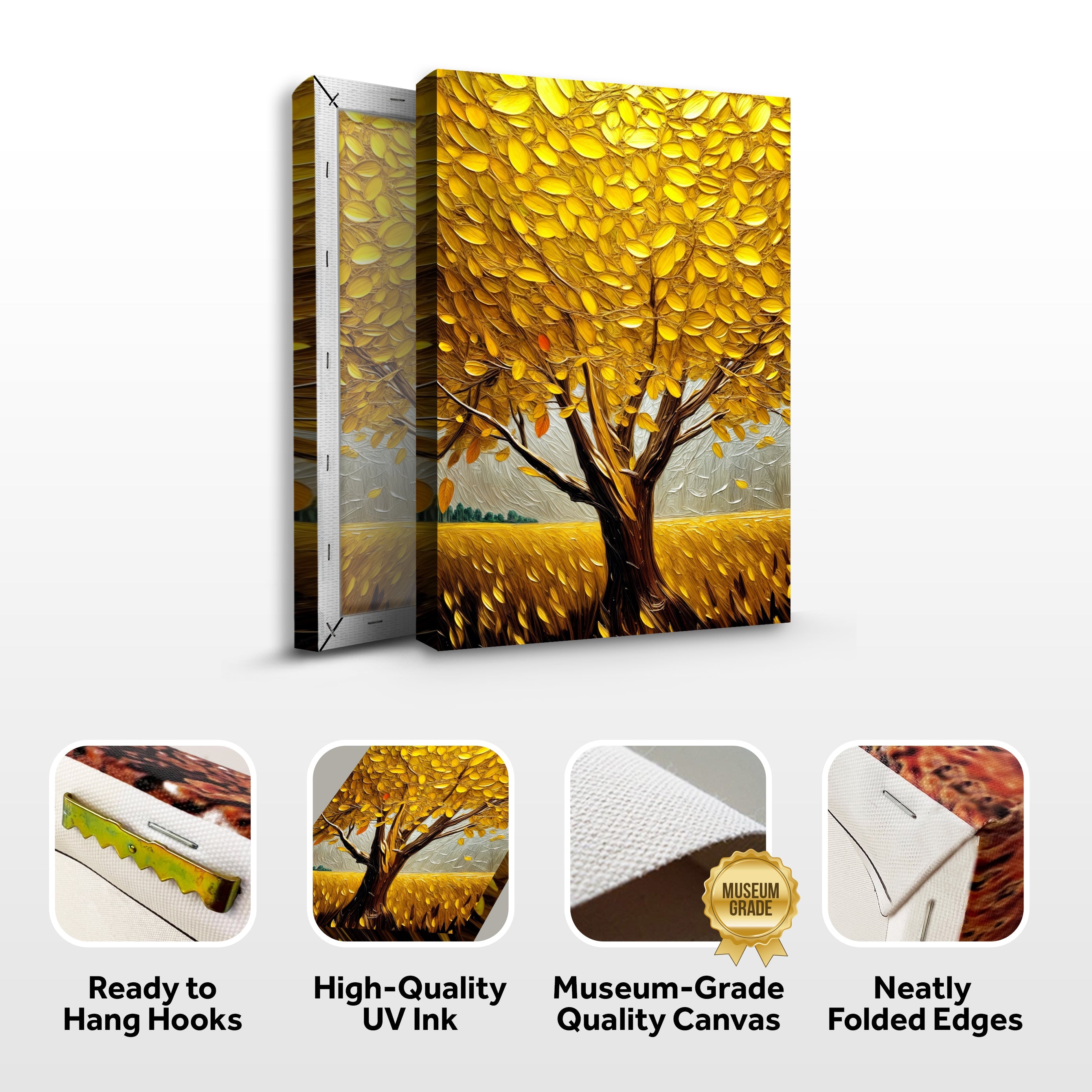 Golden Tree Breeze wall art with nature-inspired artwork - product view 8
