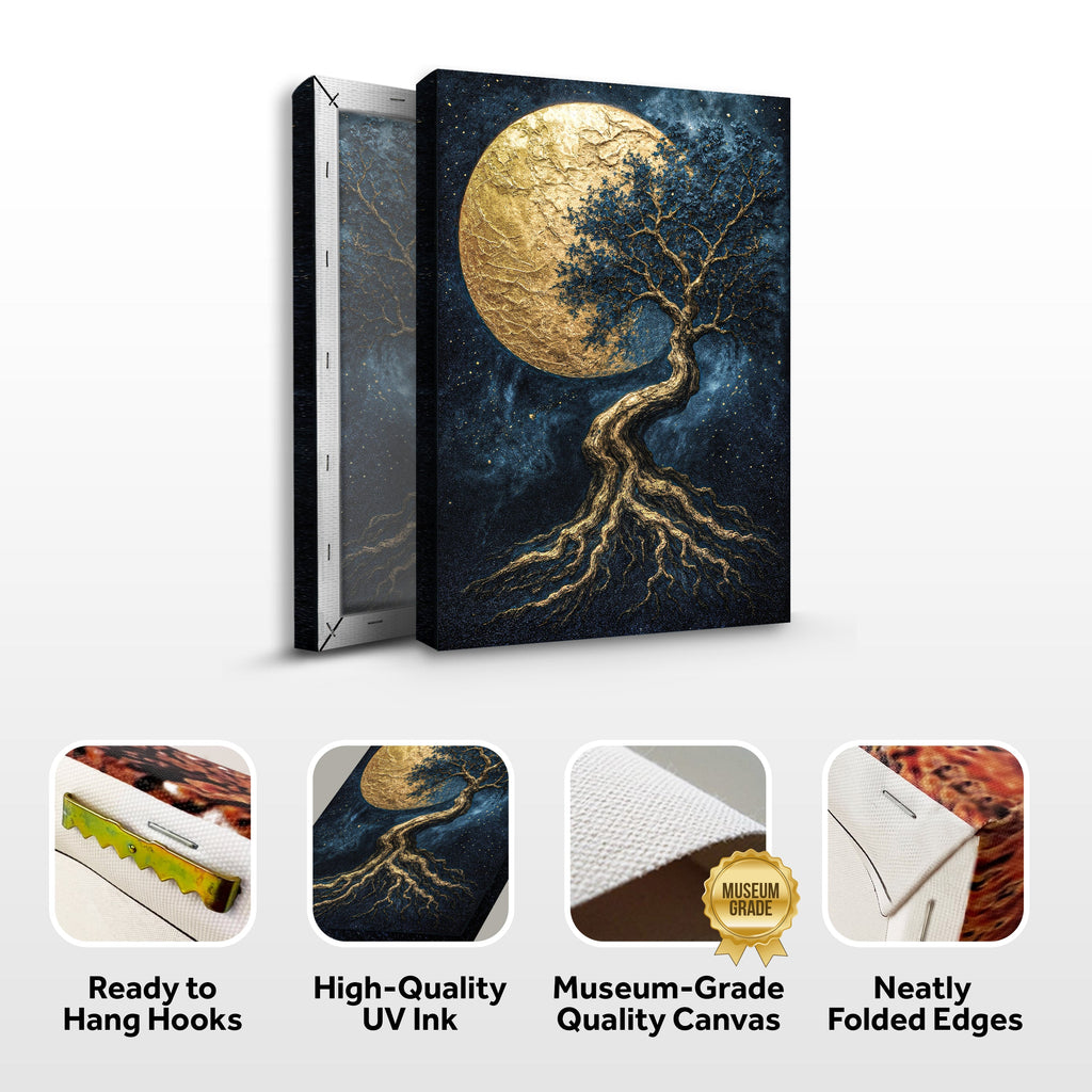 Lunar Tree of Life wall art with nature-inspired artwork - product view 8