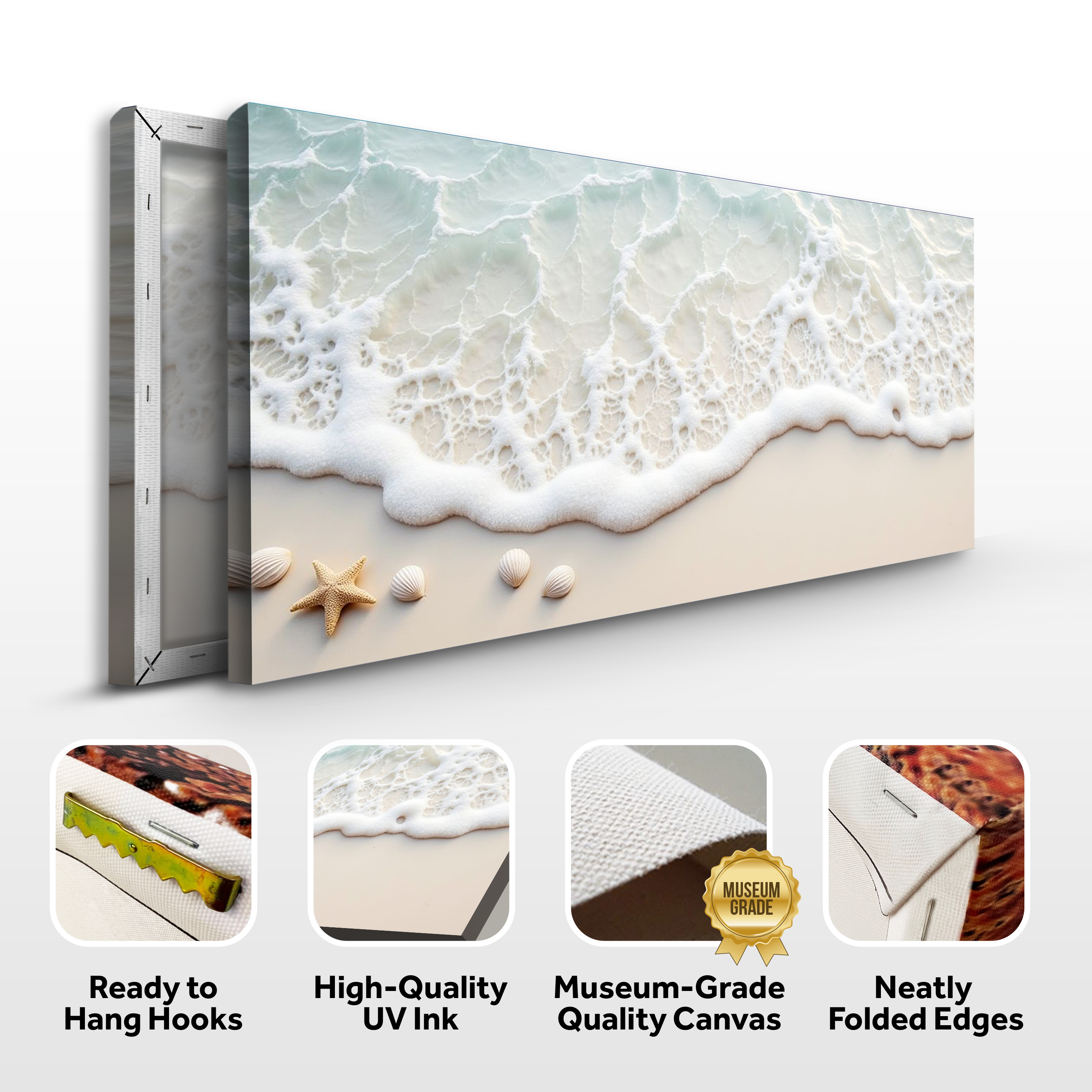 Serene Ocean Wave Coastal X wall art with nature-inspired artwork - product view 8