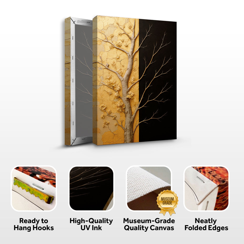 Golden Eclipse Impasto wall art with nature-inspired artwork - product view 8