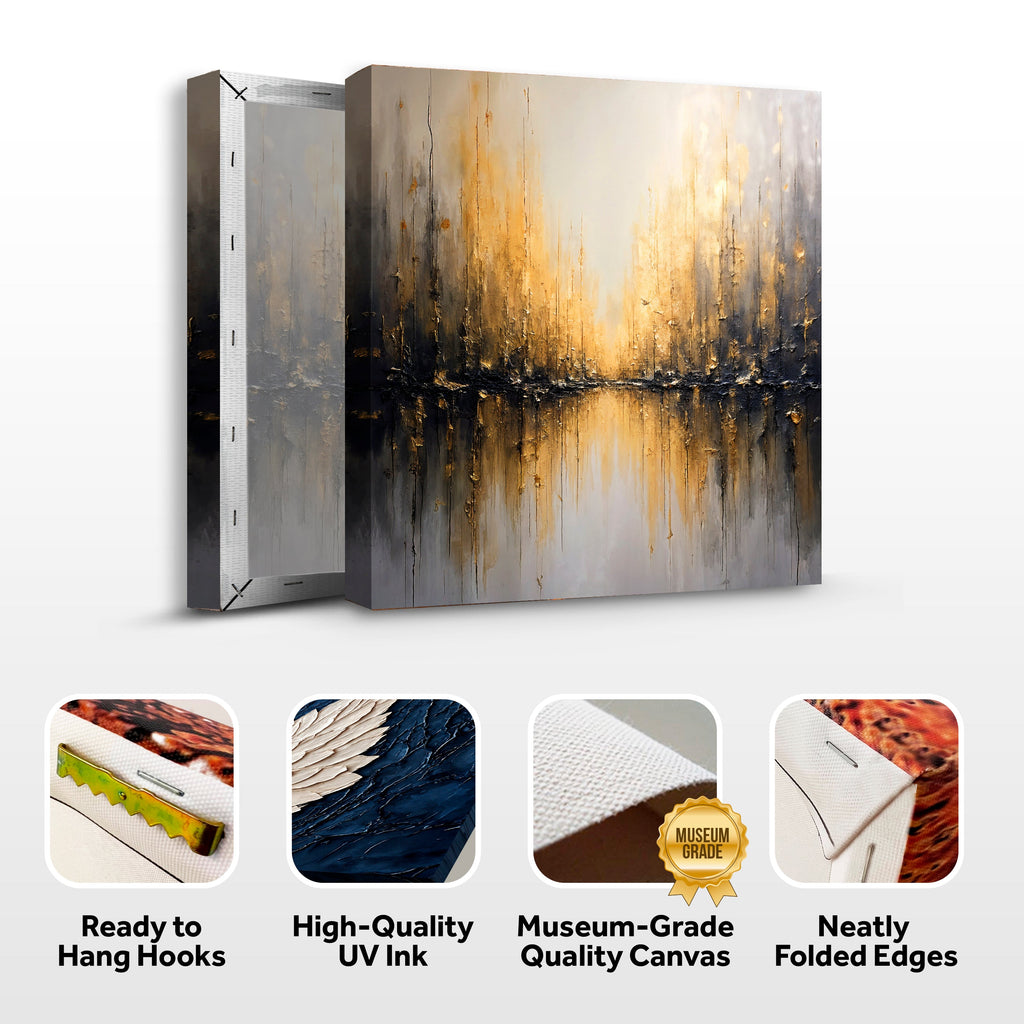 Golden Reflections Abstract wall art with nature-inspired artwork - product view 8