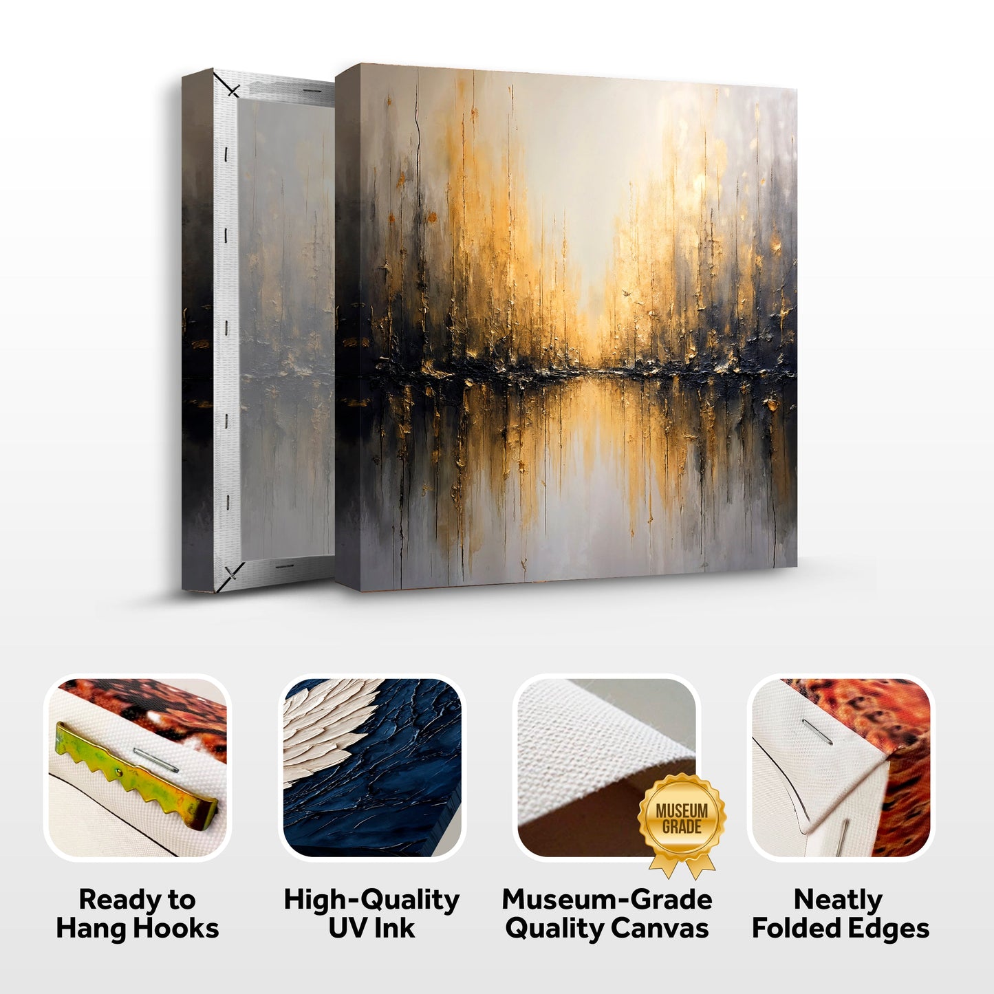 Golden Reflections Abstract wall art with nature-inspired artwork - product view 8