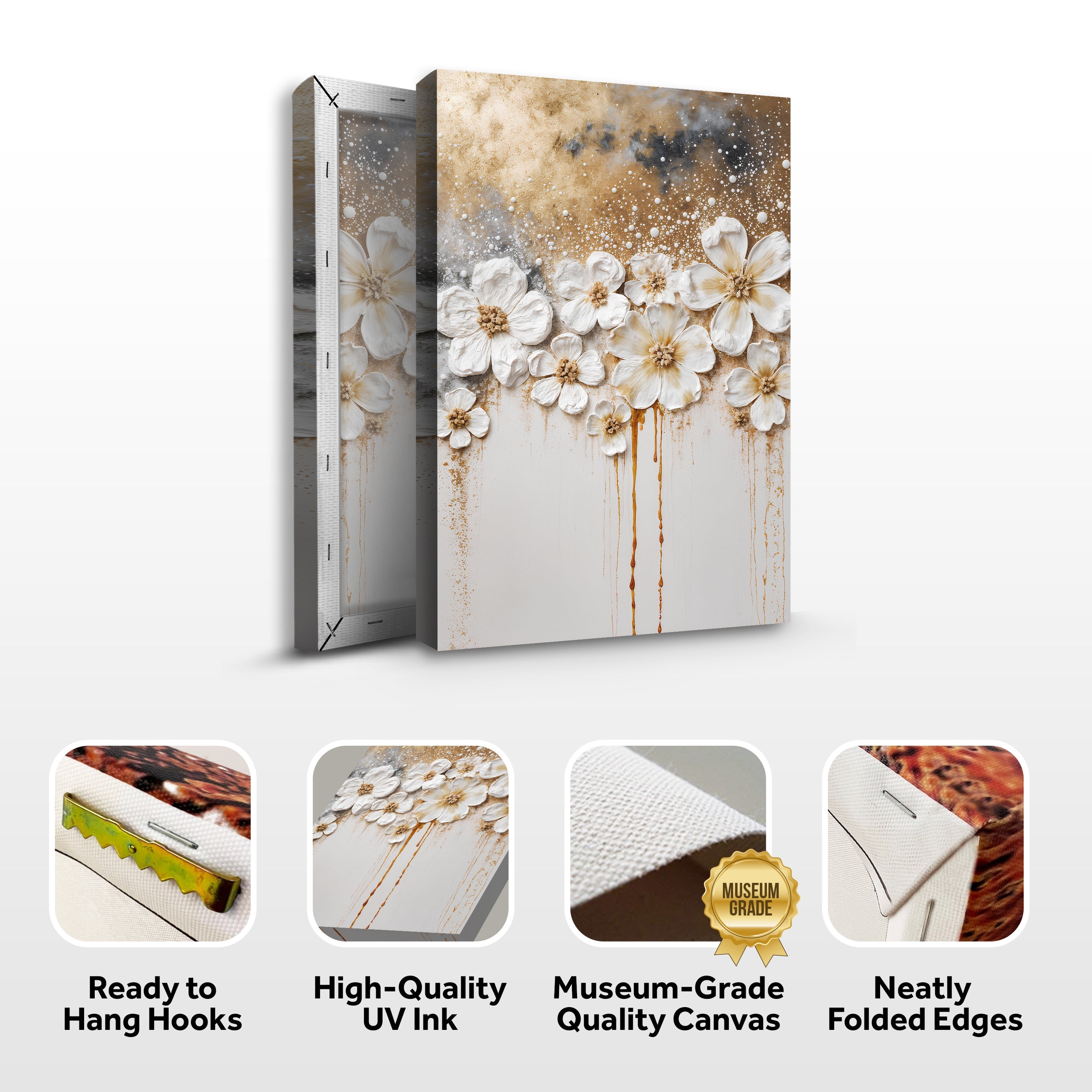Gold Floral wall art with nature-inspired artwork - product view 8