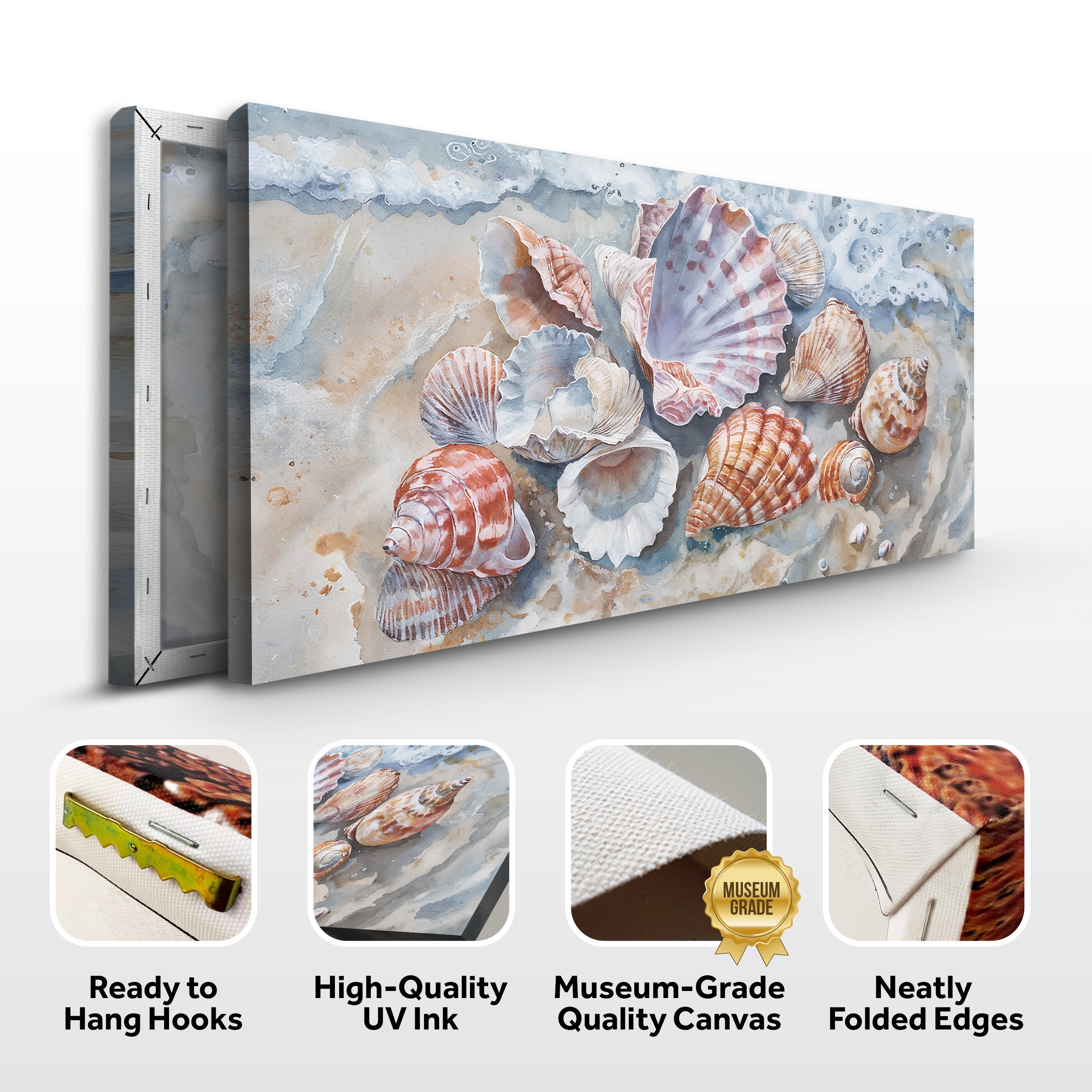 Sea Shells Modern Coastal wall art with nature-inspired artwork - product view 8