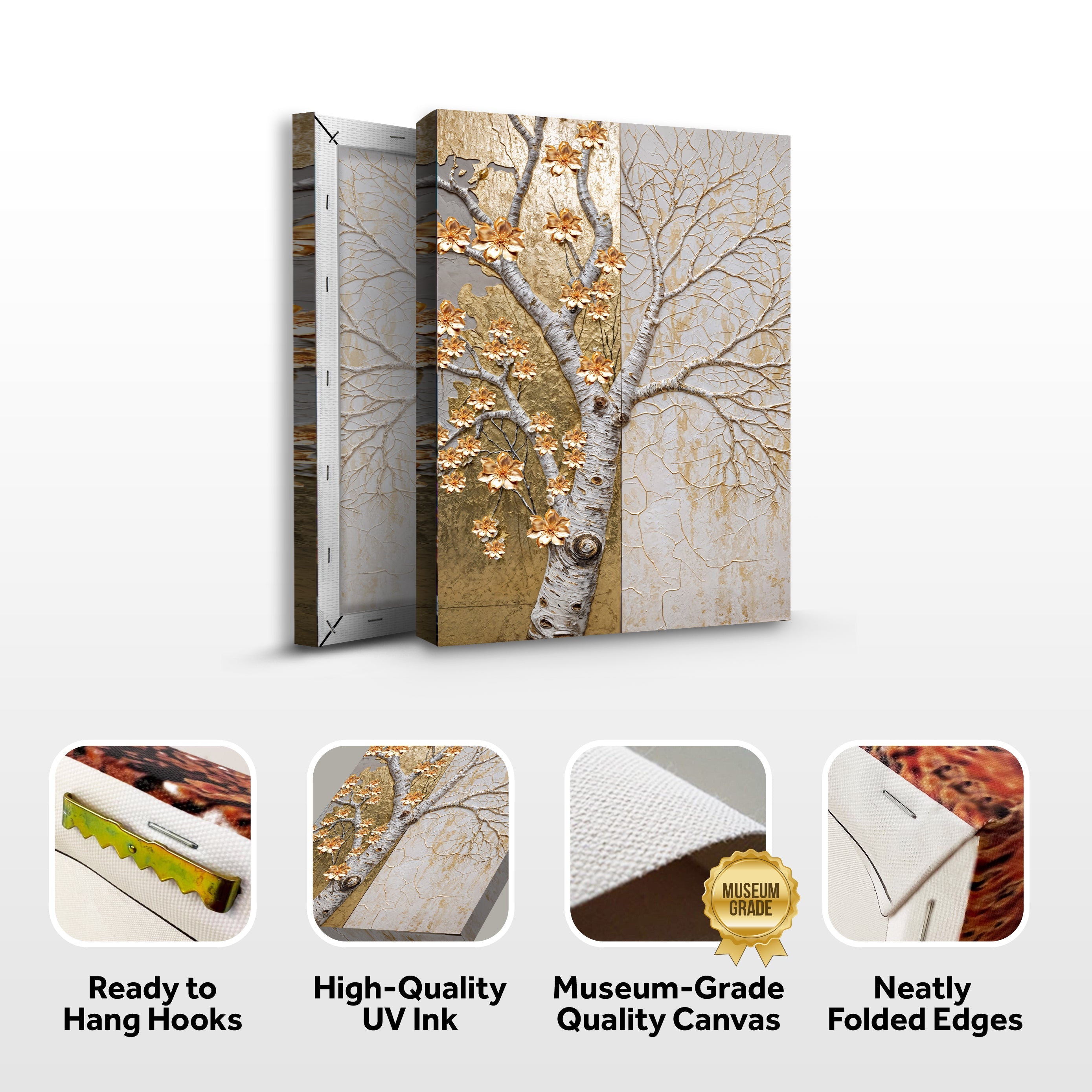 Ivory Seasons Impasto wall art with nature-inspired artwork - product view 8