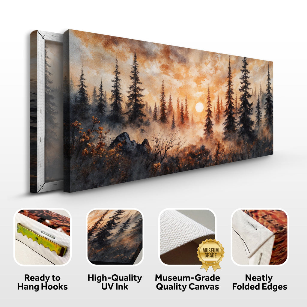 Rustic Forest Sunset wall art with nature-inspired artwork - product view 8
