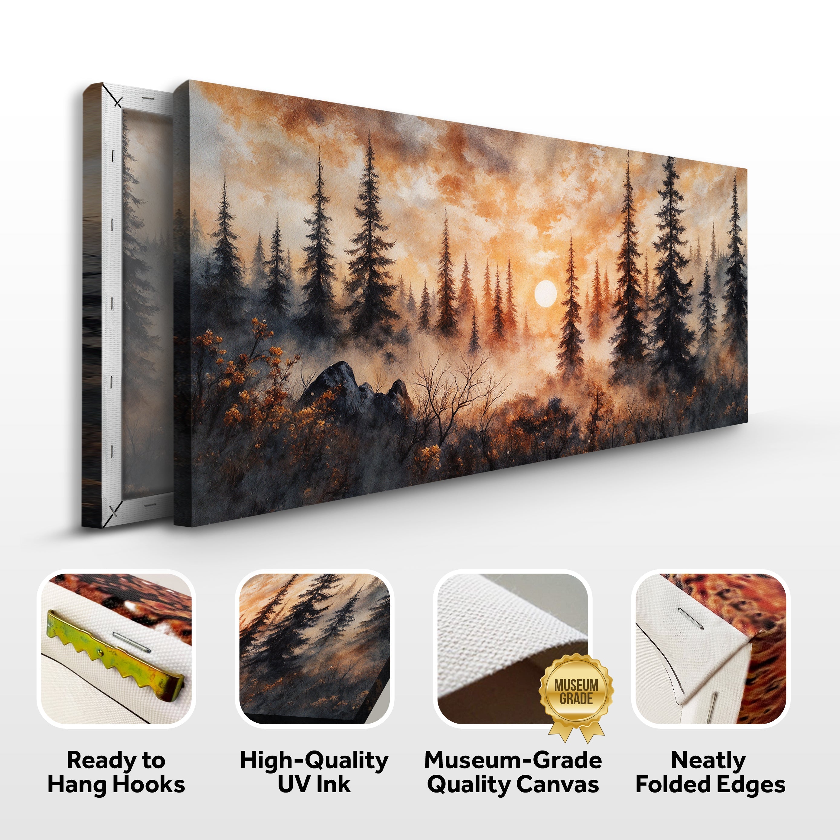 Rustic Forest Sunset wall art with nature-inspired artwork - product view 8