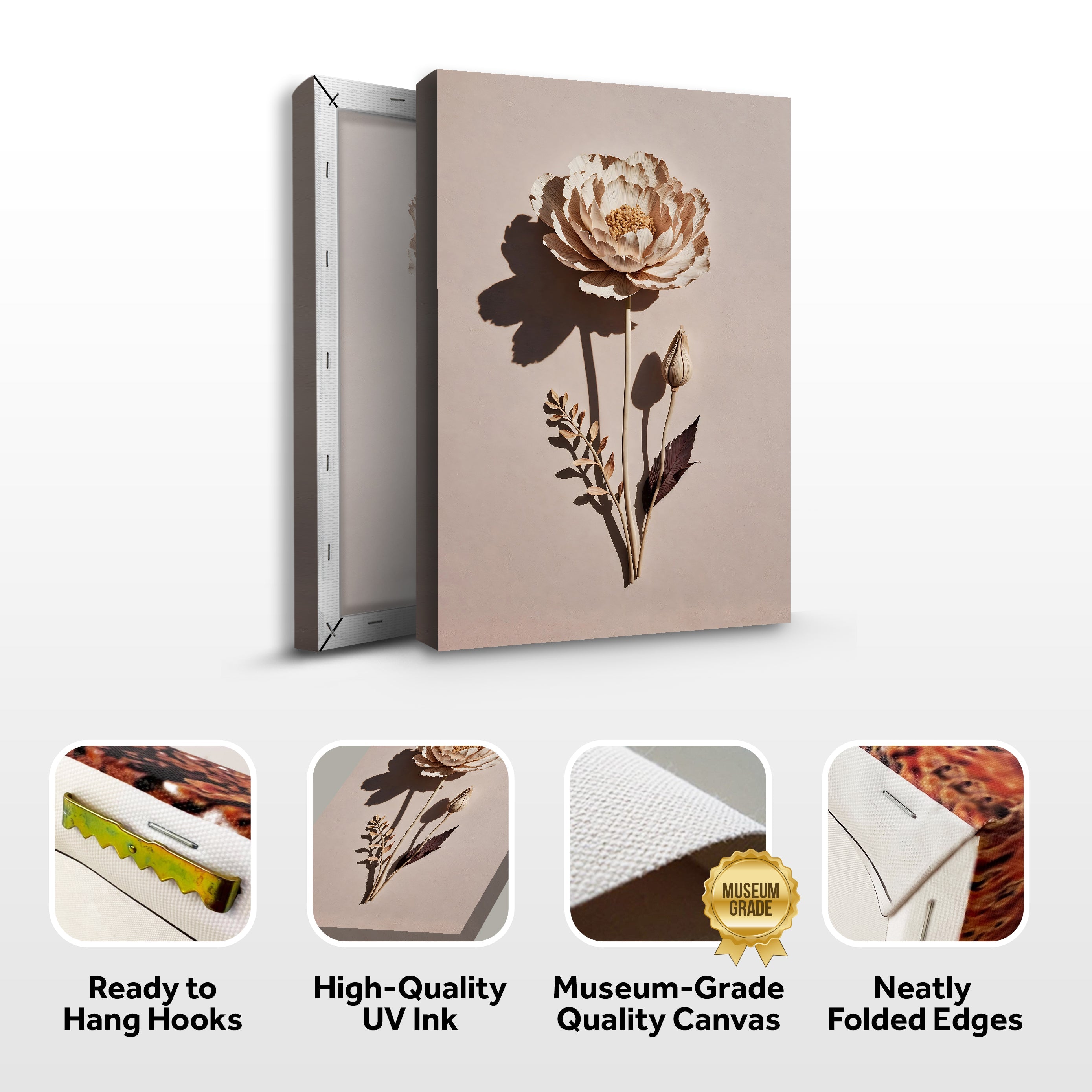 Minimalist Lone Flower wall art with nature-inspired artwork - product view 8