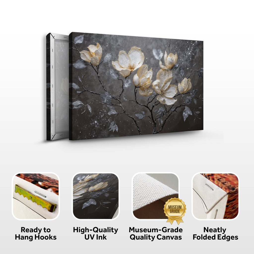 Midnight Magnolias wall art with nature-inspired artwork - product view 8