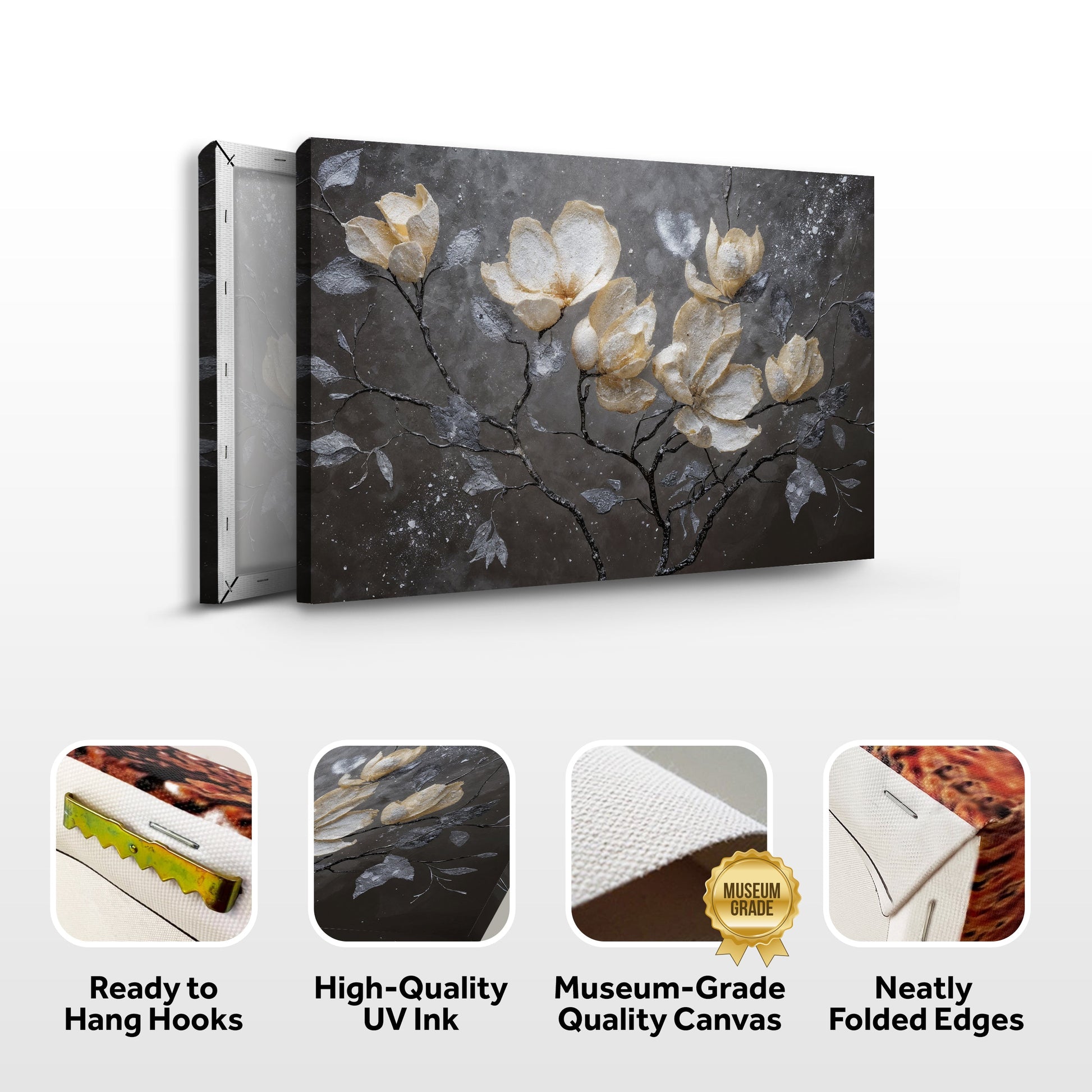Midnight Magnolias wall art with nature-inspired artwork - product view 8