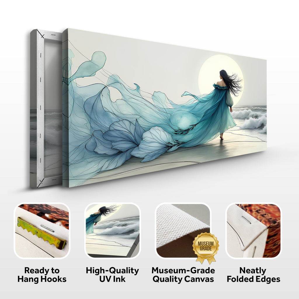 Swirling Winds by the Ocean Abstract wall art with nature-inspired artwork - product view 8