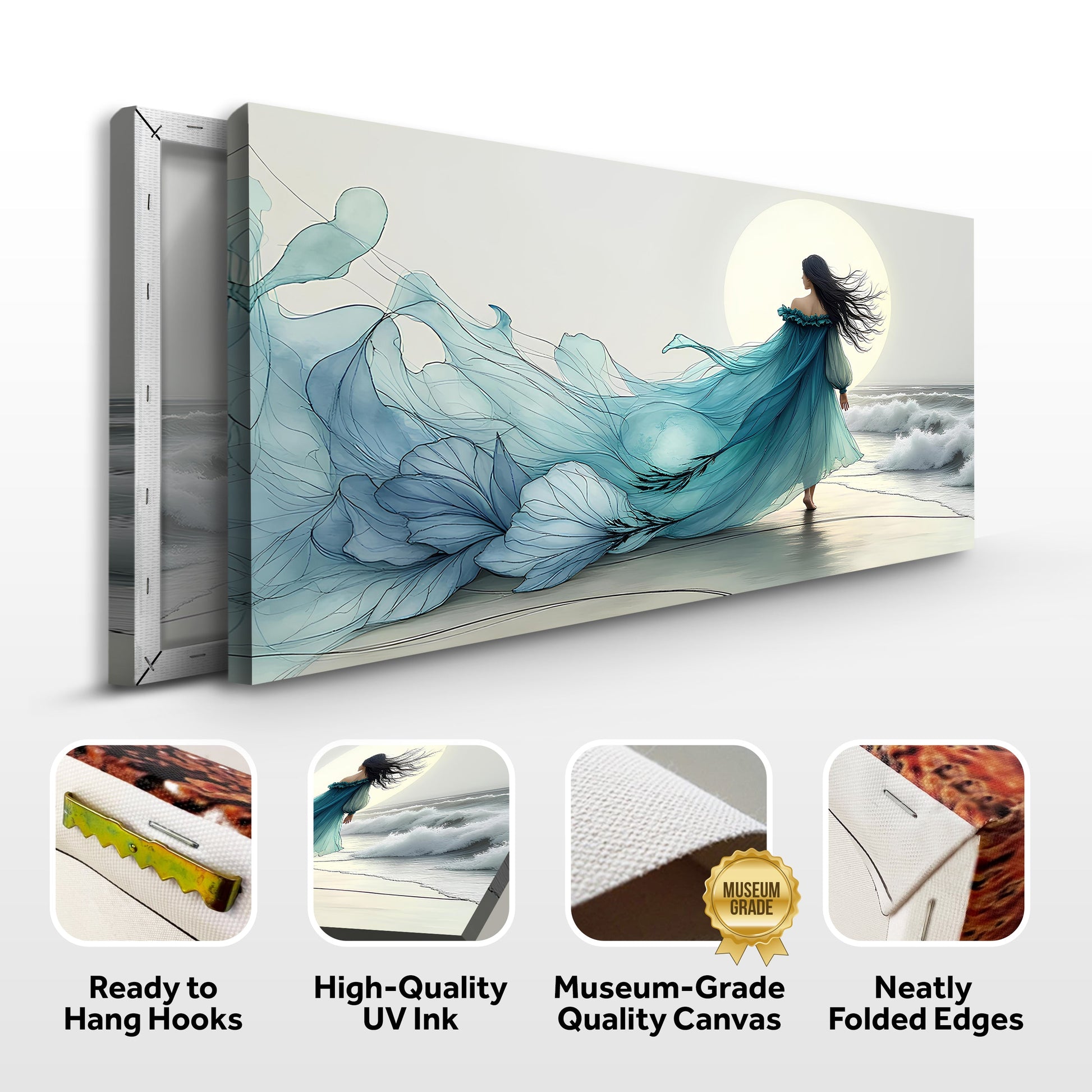 Swirling Winds by the Ocean Abstract wall art with nature-inspired artwork - product view 8