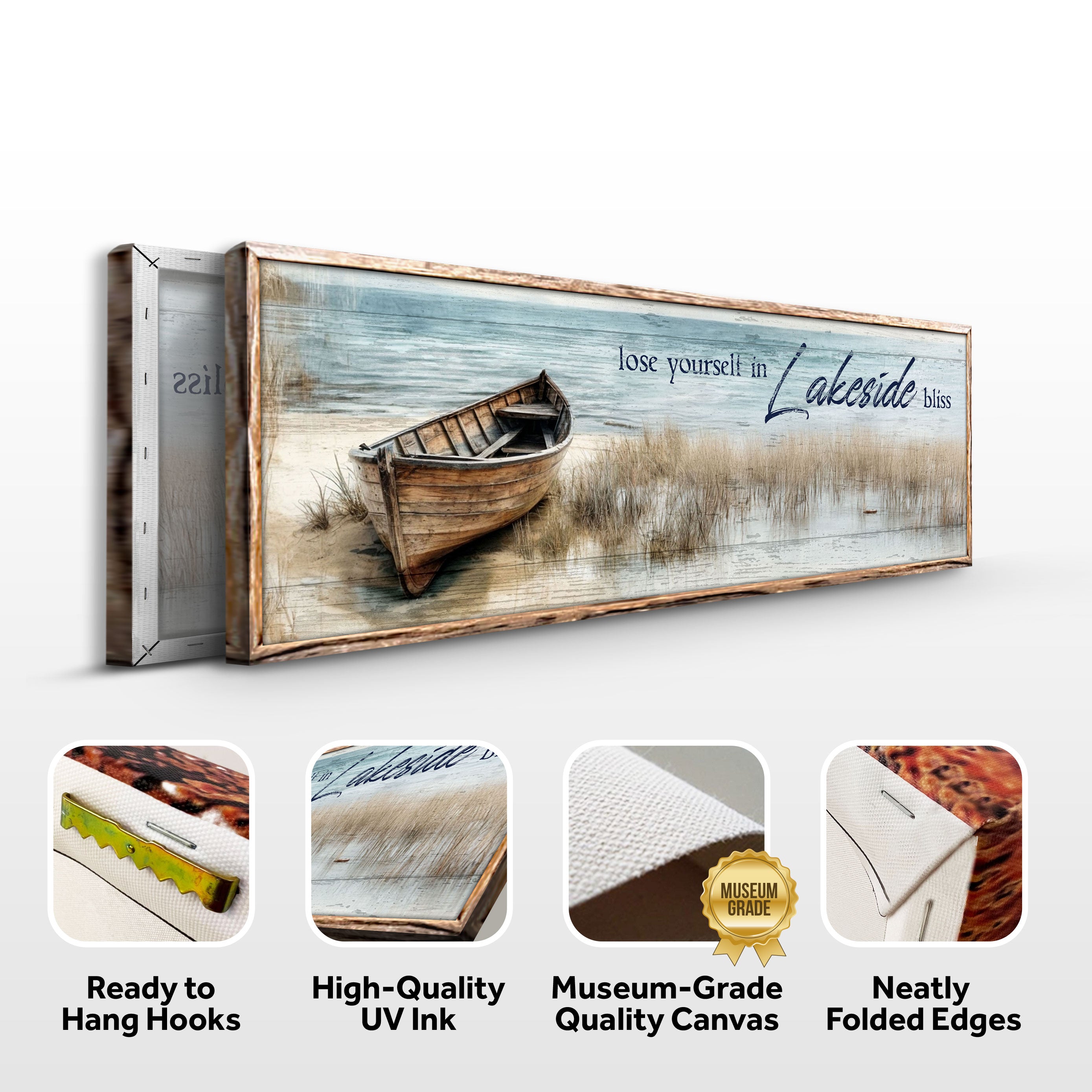 Lose Yourself in Lakeside Bliss Lake House Coastal Sign Ii canvas with nature-inspired artwork - product view 8