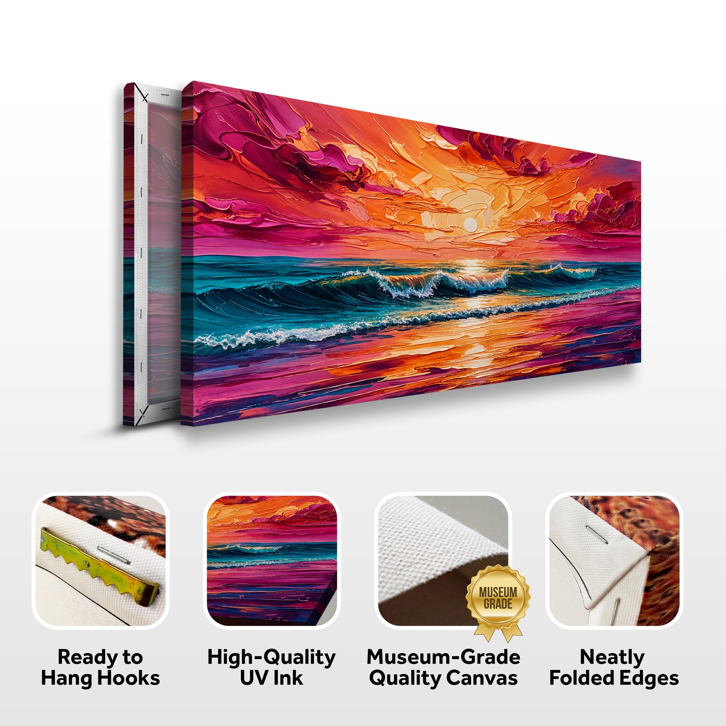 Coastal Sunset Impasto wall art with nature-inspired artwork - product view 8