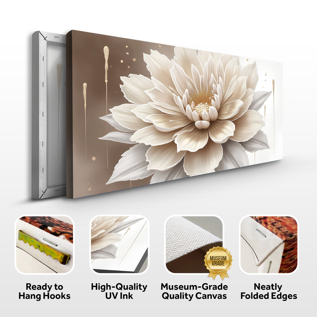 Single Beige Flower Abstract wall art with nature-inspired artwork - product view 8