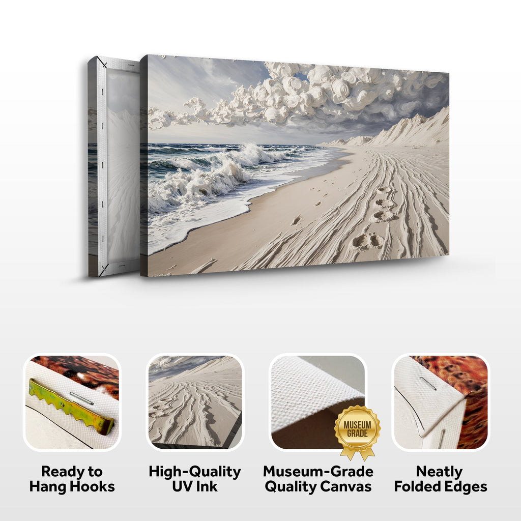 Footprints in the Sand wall art with nature-inspired artwork - product view 8
