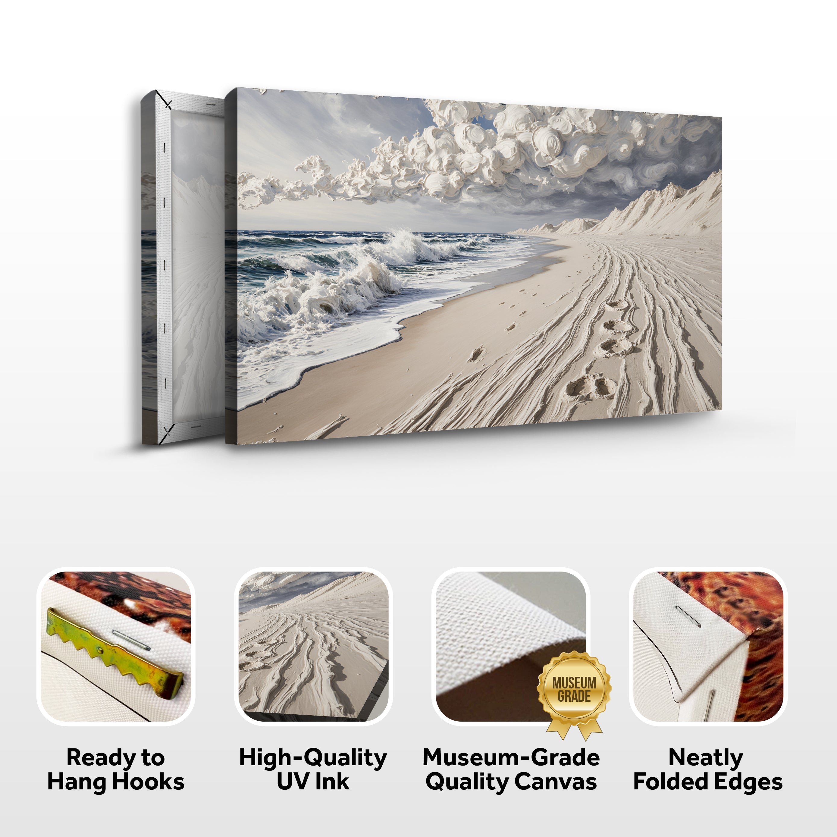 Footprints in the Sand wall art with nature-inspired artwork - product view 8