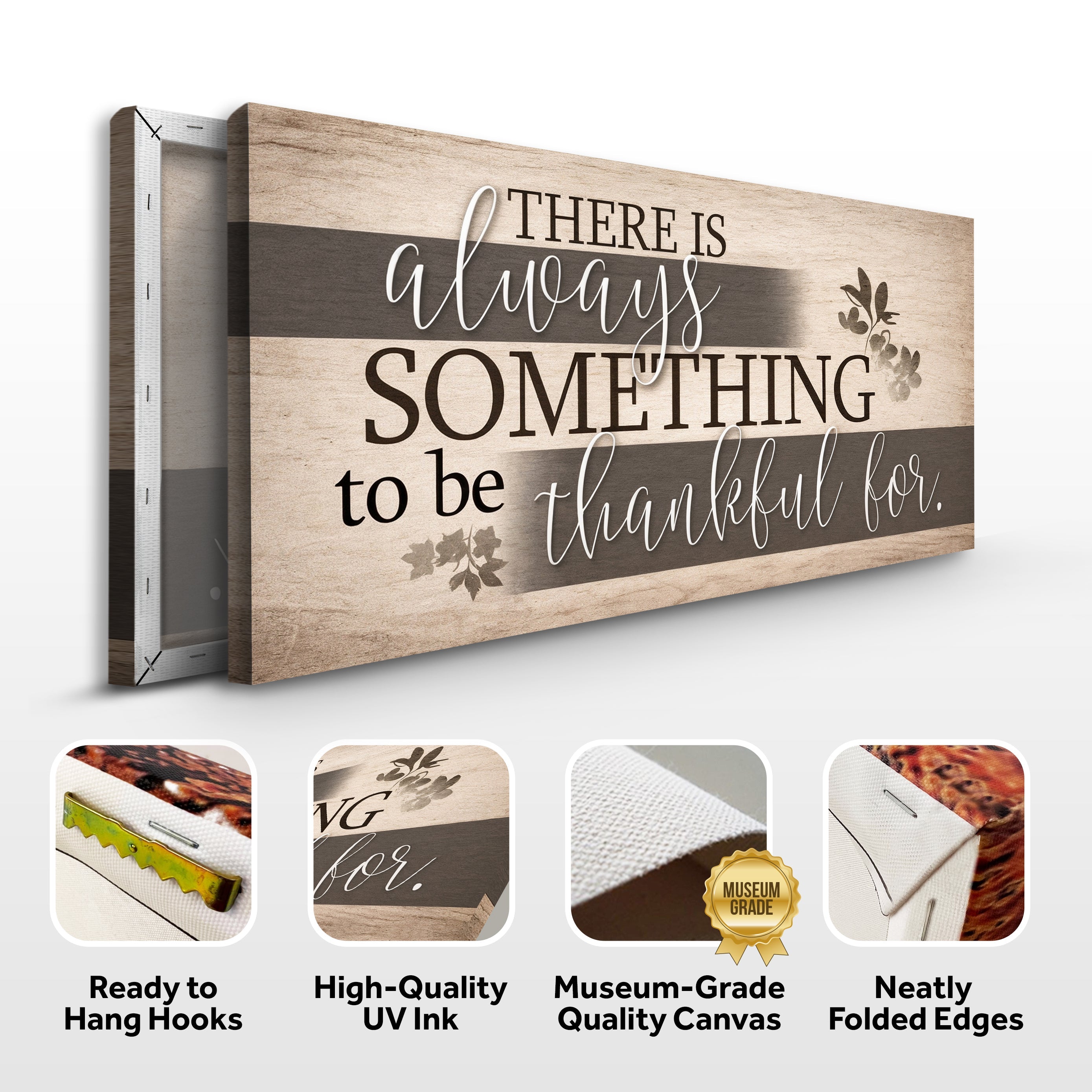 Something to Be Thankful Faith Wall Sign canvas with nature-inspired artwork - product view 8