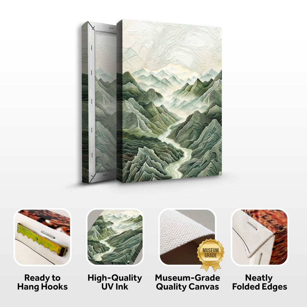Abstract Mountain and River Landscape wall art with nature-inspired artwork - product view 8