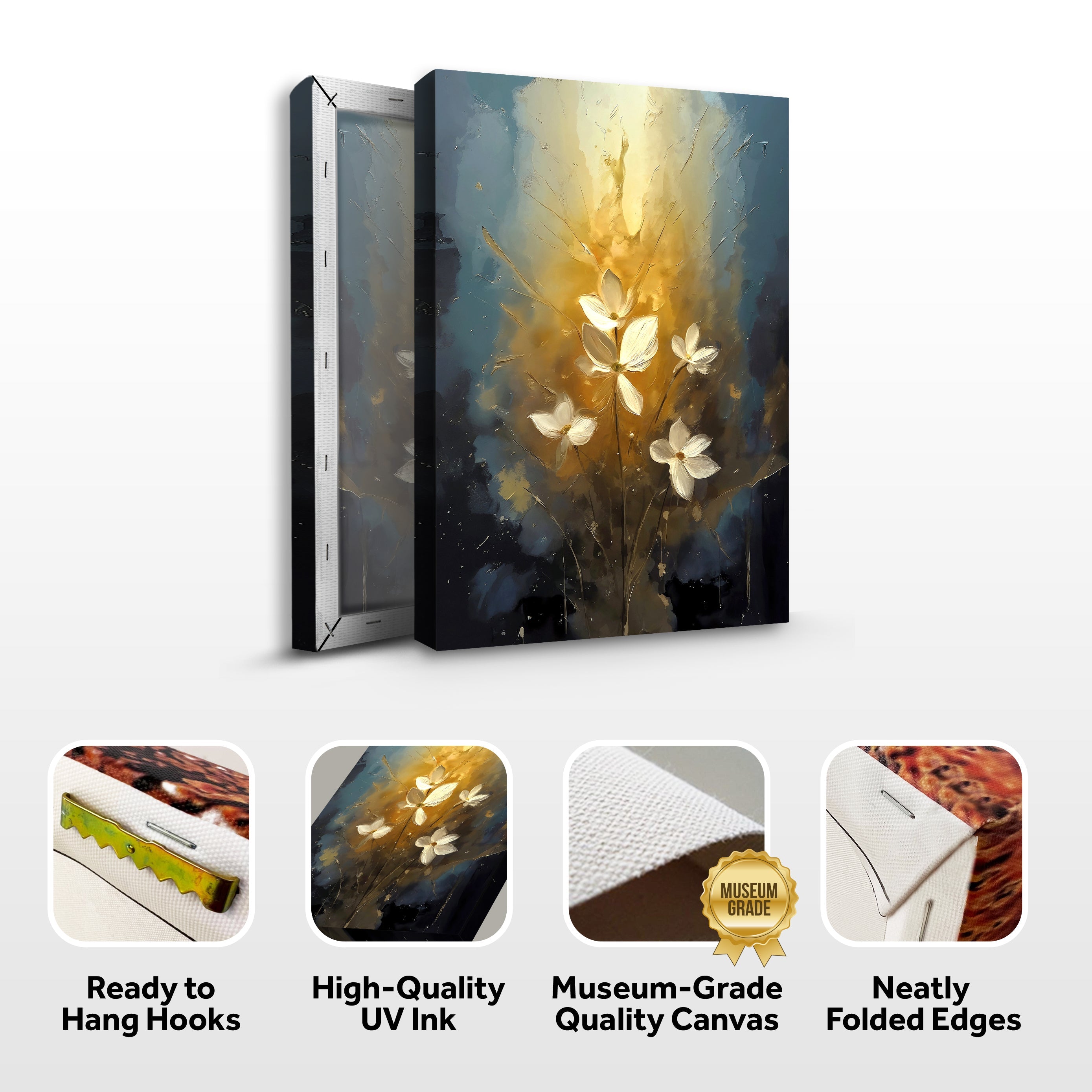 Golden Glow Elegant Flower wall art with nature-inspired artwork - product view 8