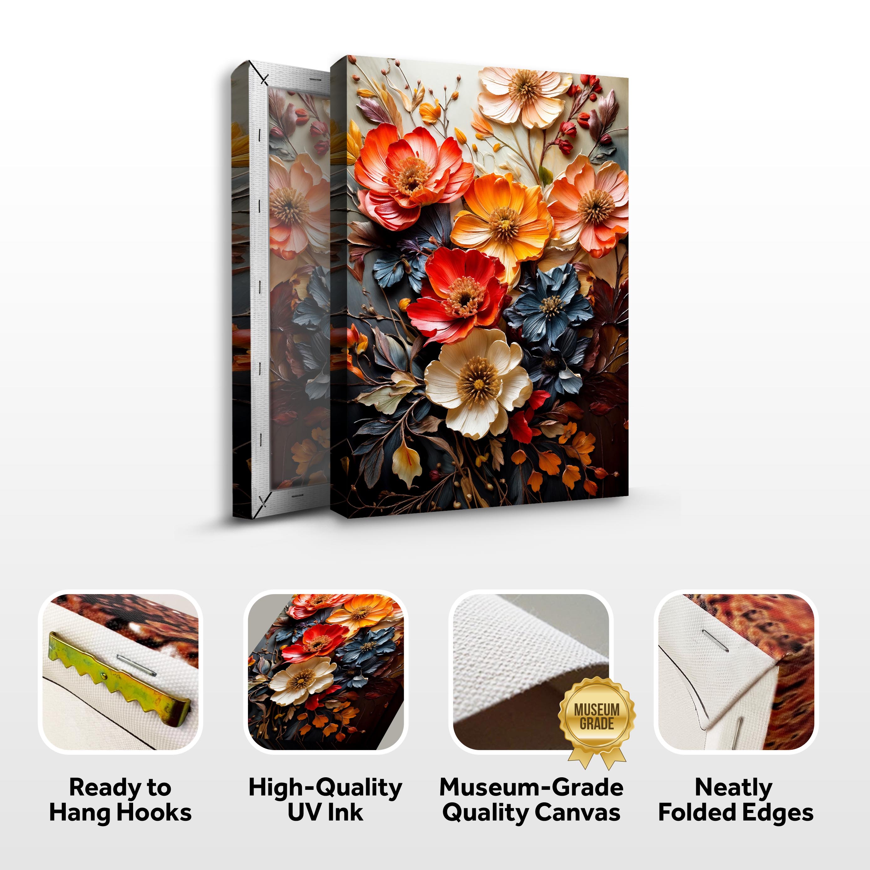 Blooming Garden Rhapsody Impasto wall art with nature-inspired artwork - product view 8