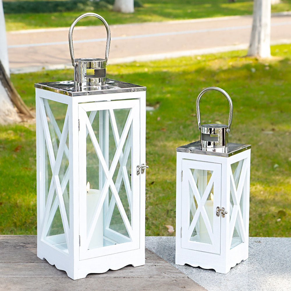 17.5''&24.5'' H Metal Decorative Candle Holders Rustic Hanging decorative candle lanterns with nature-inspired artwork - product view 7