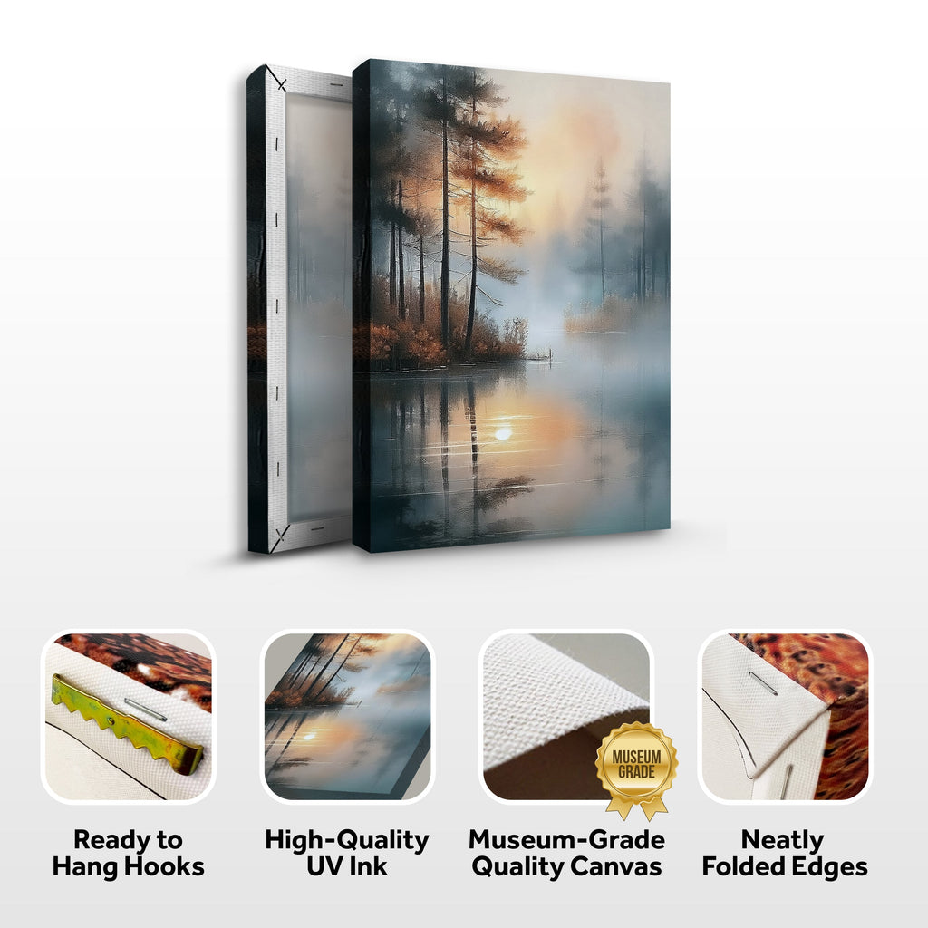 Misty Lake wall art with nature-inspired artwork - product view 8