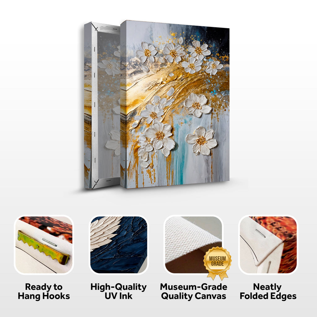 Abstract Gold Floral wall art with nature-inspired artwork - product view 8