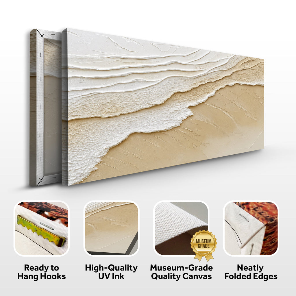 Neutral Ocean Waves wall art with nature-inspired artwork - product view 8