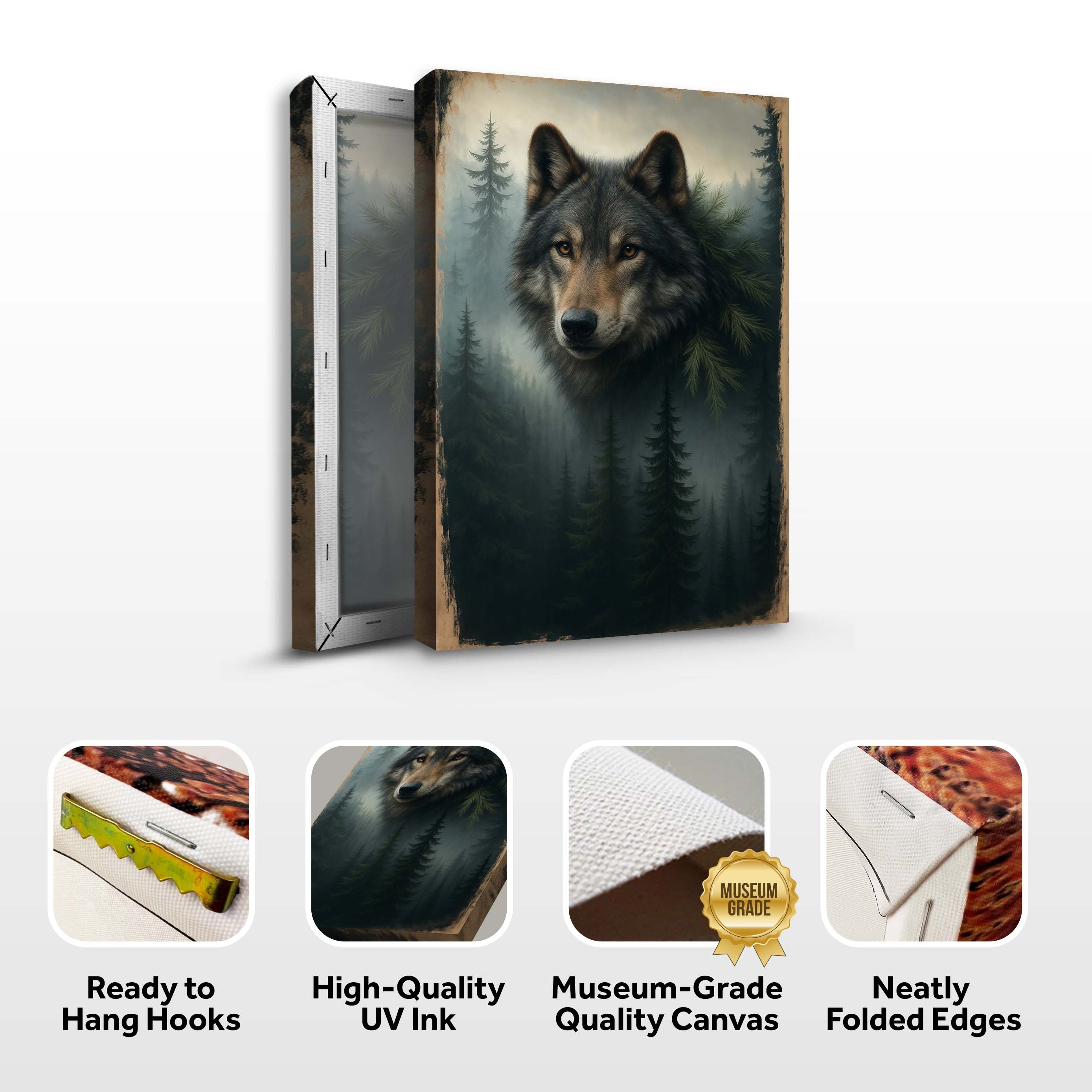 Wolf Double Exposure V wall art with nature-inspired artwork - product view 8