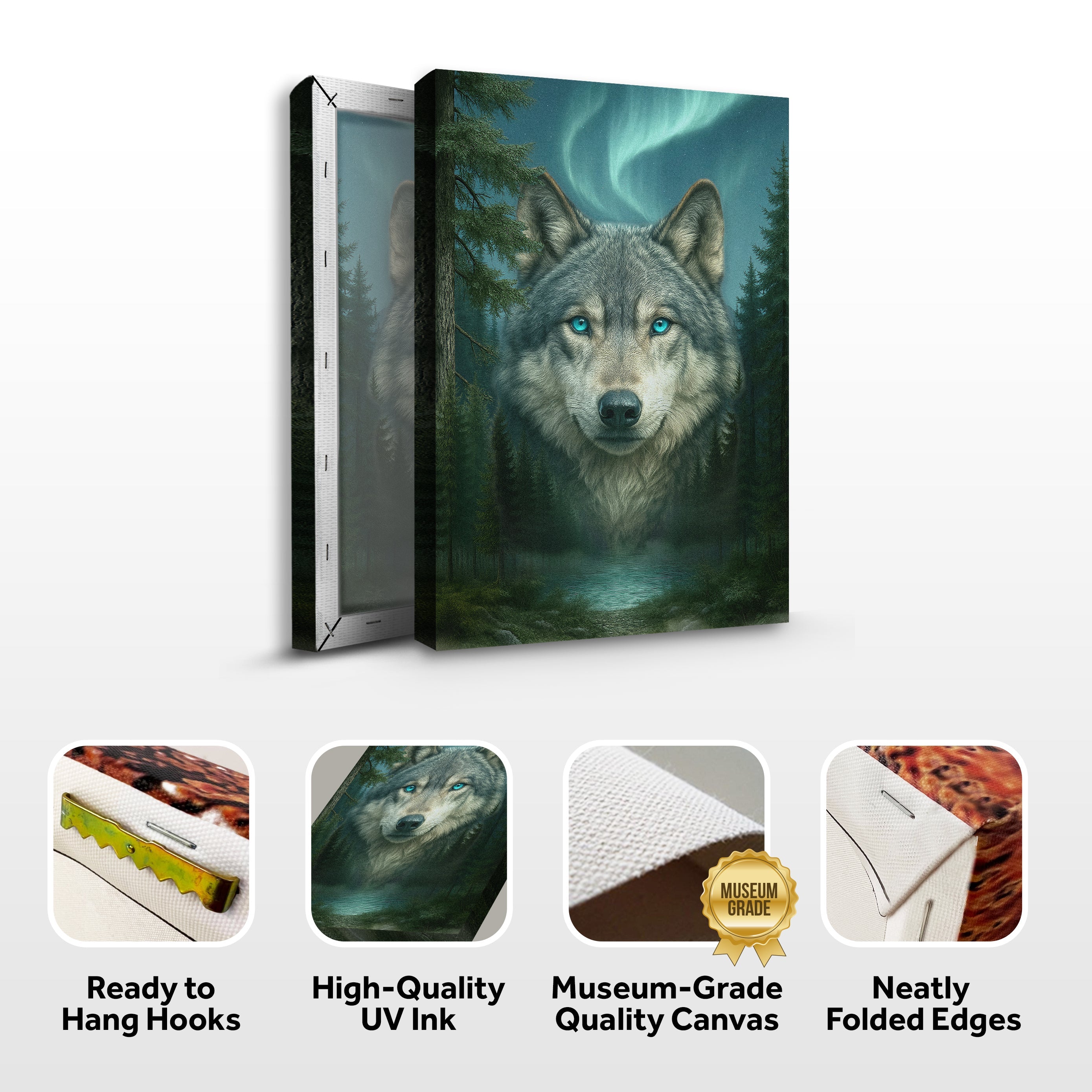 Wolf Northern Symphony wall art with nature-inspired artwork - product view 8