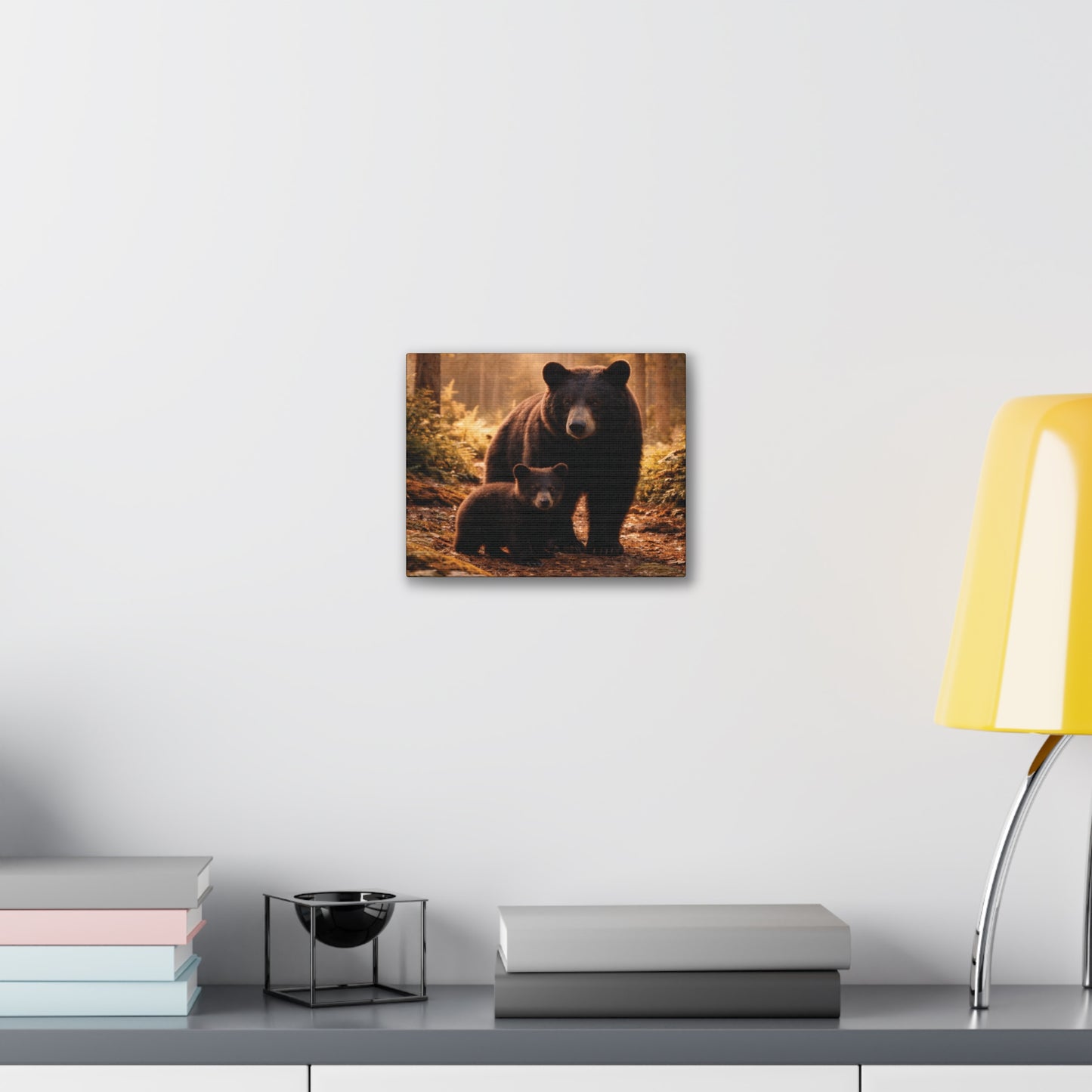 Momma Bear and Cub Wilderness Stretched Canvas