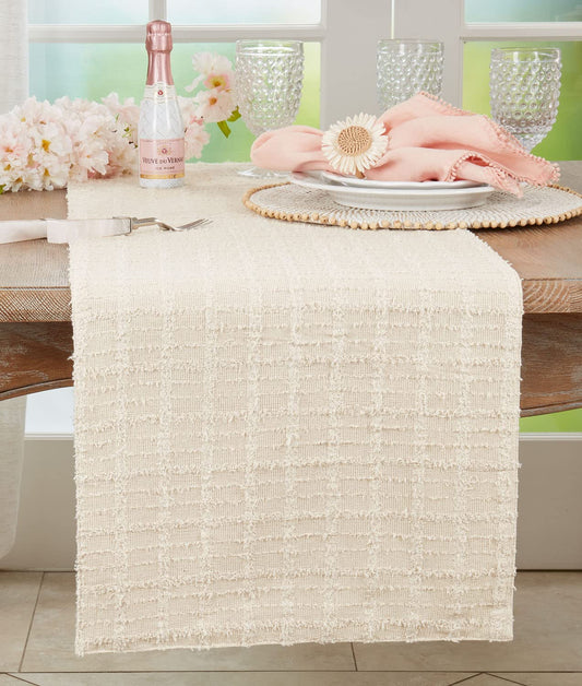 Textured Design Cotton Table Runner 13" W x 72" L