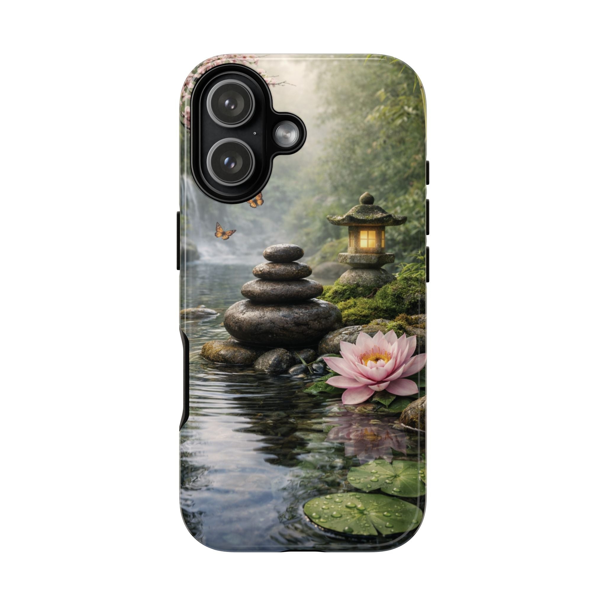 Still Waters Lotus Phone Case phone case with nature-inspired artwork - product view 45