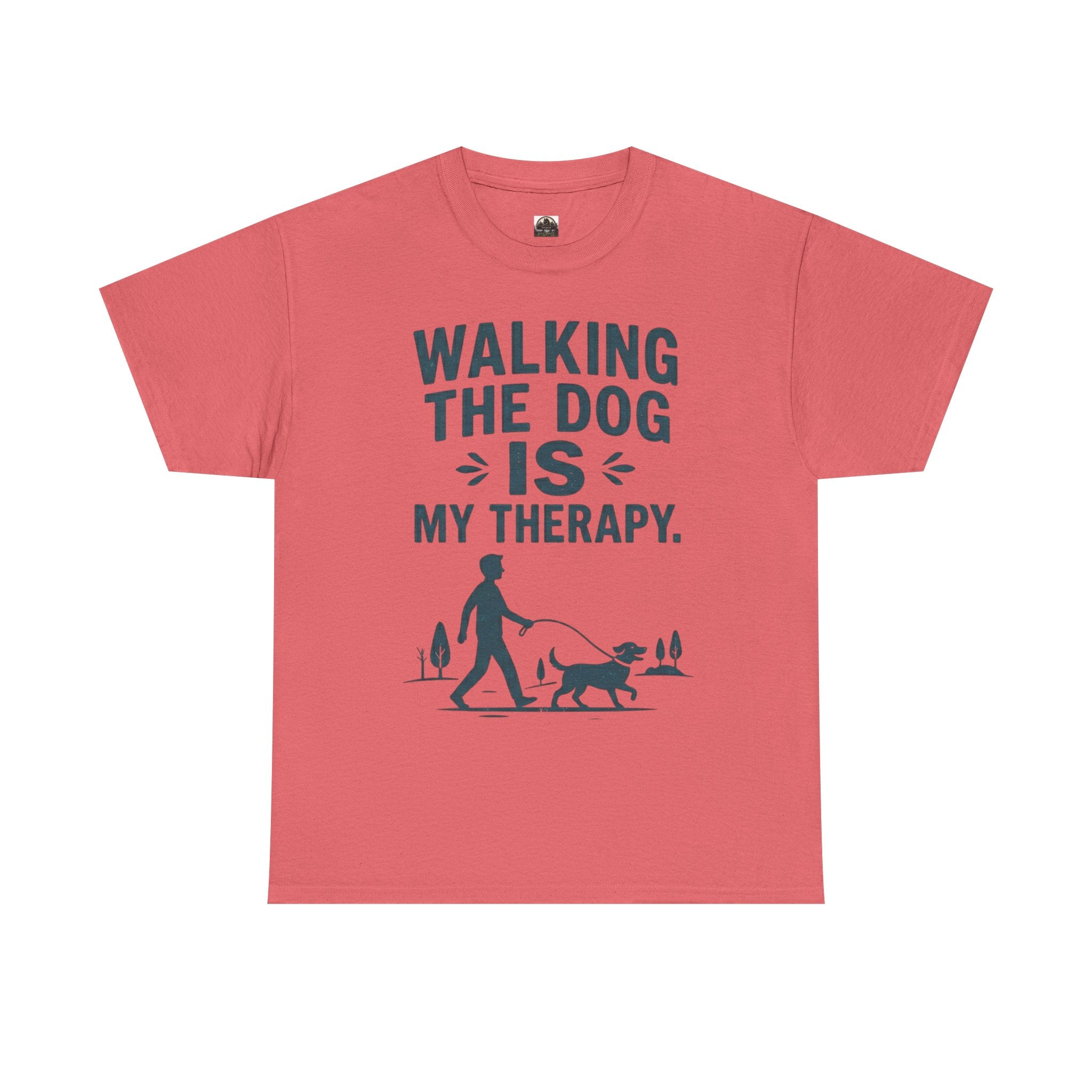 Walking the Dog Is My Therapy T t-shirt with nature-inspired artwork - product view 2