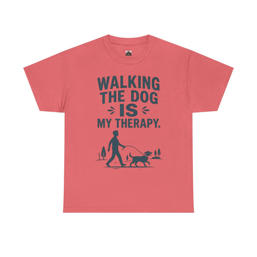 Walking the Dog Is My Therapy T t-shirt with nature-inspired artwork - product view 2