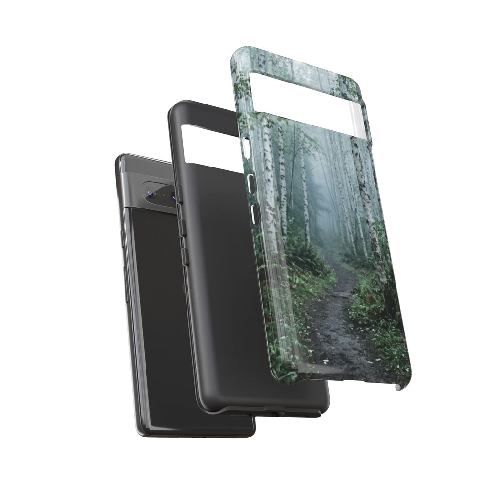 Twilight Birch Tree Path Phone Case