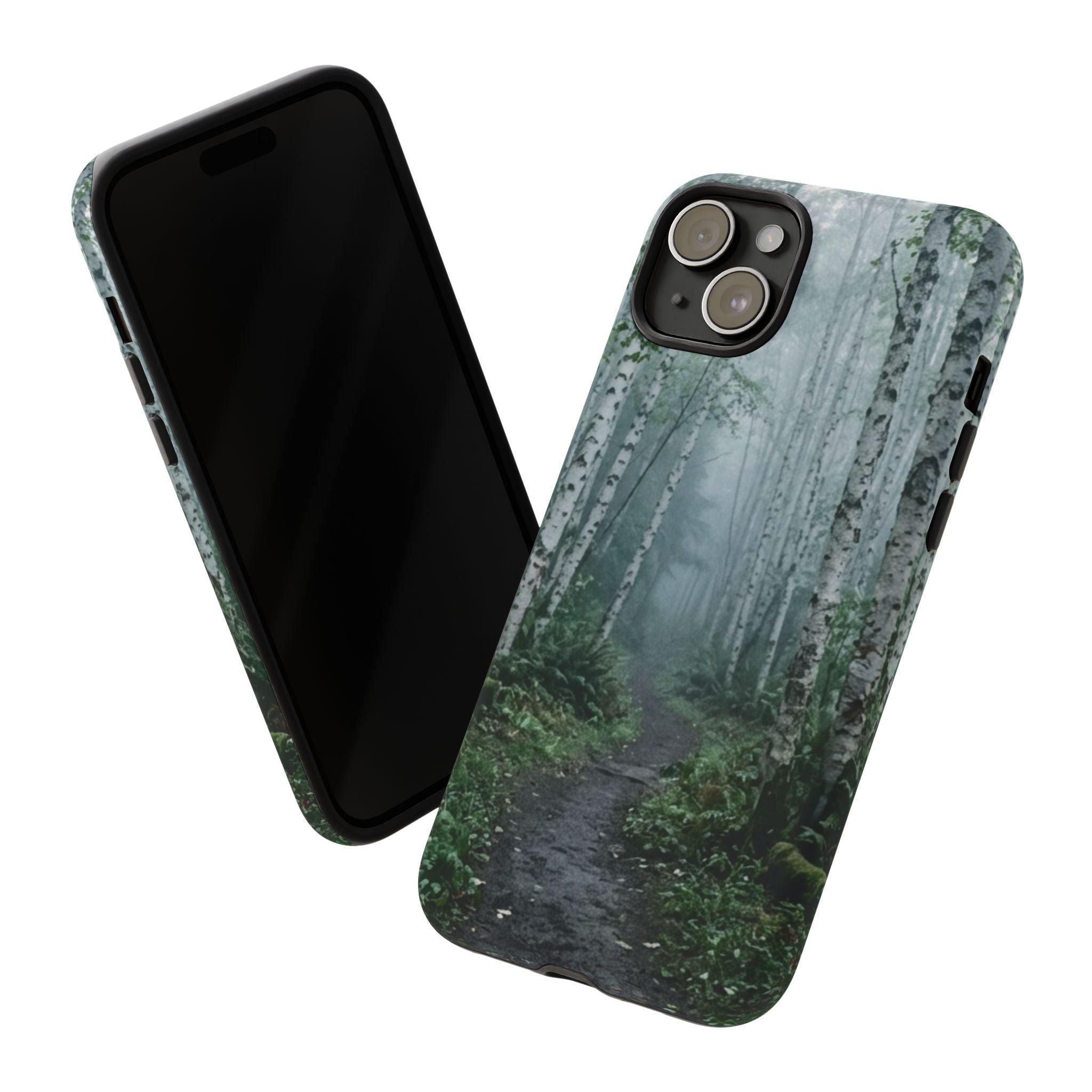 Twilight Birch Tree Path Phone Case