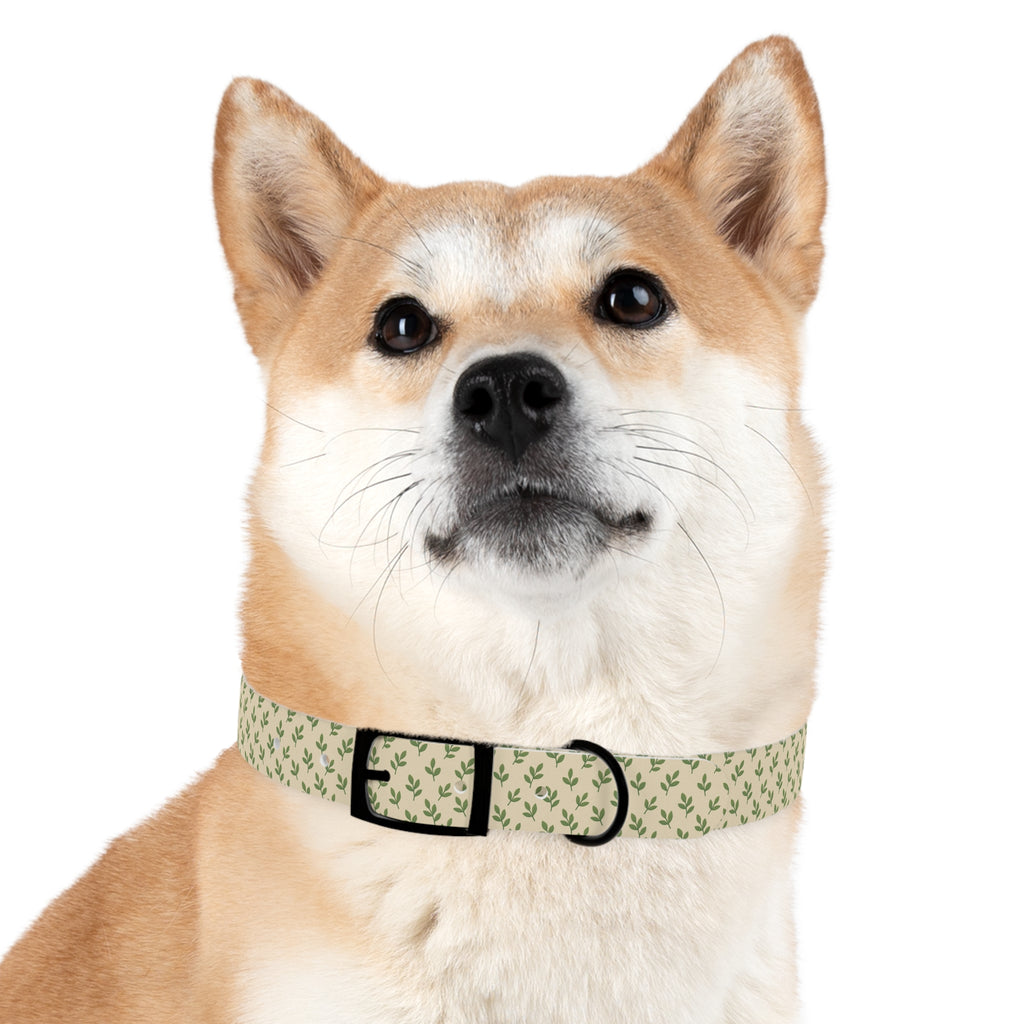 Tranquil Leaf Dog Collar pets with nature-inspired artwork - product view 17