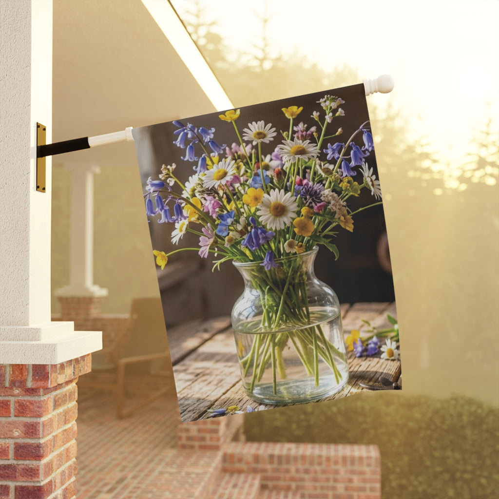 Fresh Cut Wildflowers Garden Flag 12x18 or House Banner 24.5x32